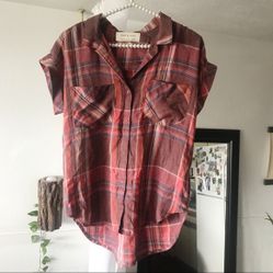 Anthropologie Cloth & Stone Plaid Button Down