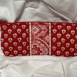 Vintage Vera Bradley Nantucket Red Brush Pencil Pouch