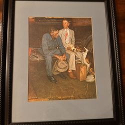 Framed Norman Rockwell-Style print