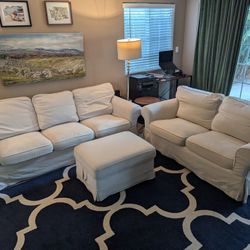IKEA EKTORP Sofa Set – Couch, Loveseat & Ottoman