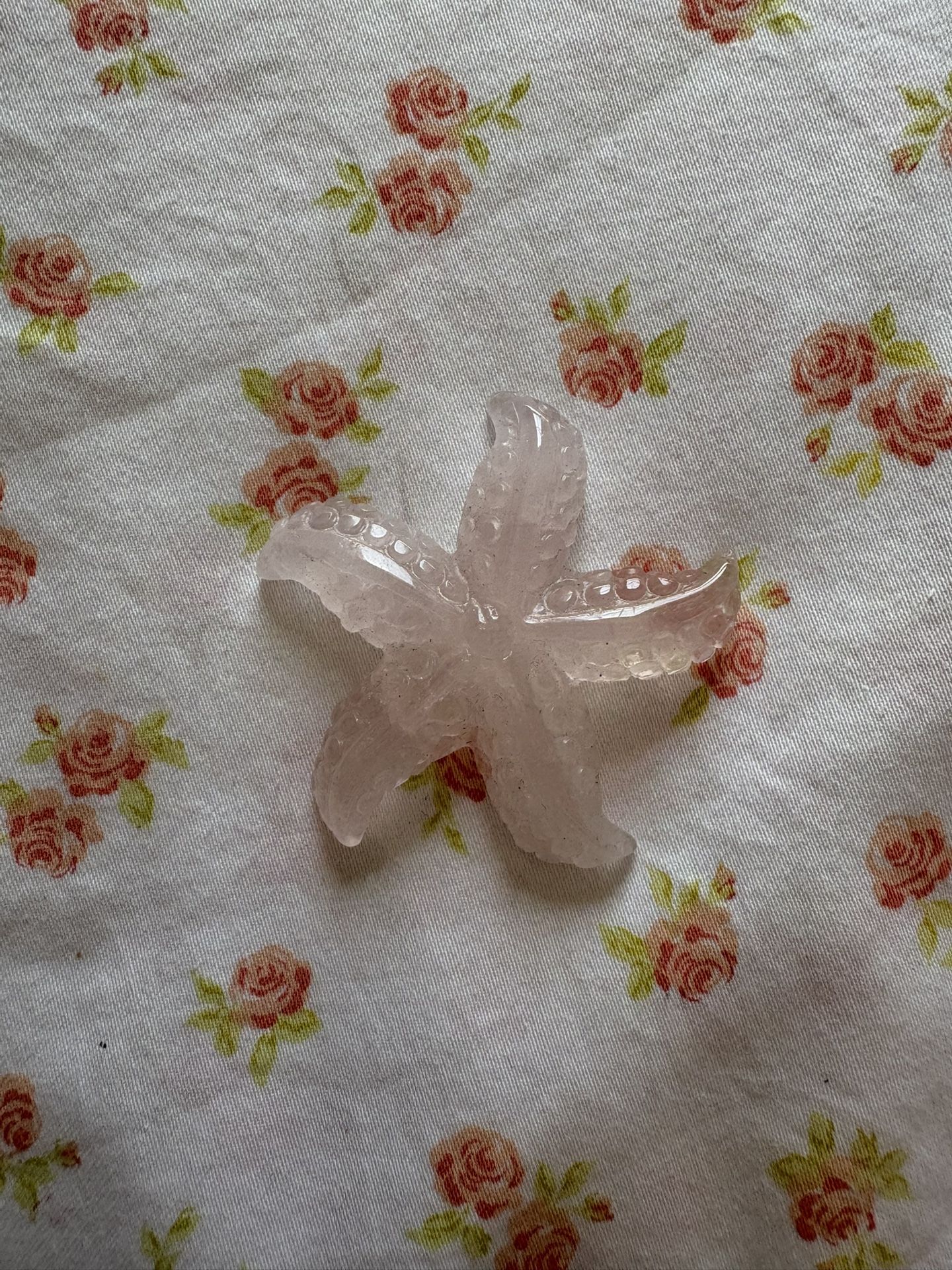 Real Rose Quartz Starfish Shaped Crystal