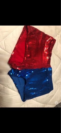Sequin Hot Shorts Set Red and Blue