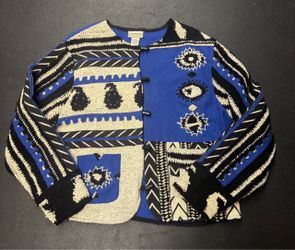 Coldwater Creek BoHo vintage evil eye sweater