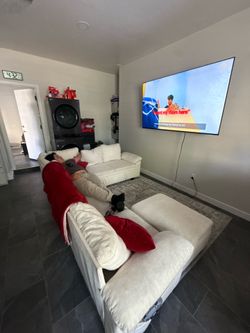 7 seater beige couch