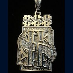 Dollar sign premium silvertone pendant. I will include a free chain with each pendant purchased. Brand New. Only $30.