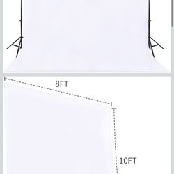 White Backdrop Background 8X10FT