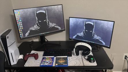 Full PC + Ps5 slim+ 2  gaming Monitor +Game+ Keyboard + Mouse + Chair  + Headset