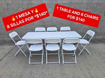 1 table and 8 chairs for $140