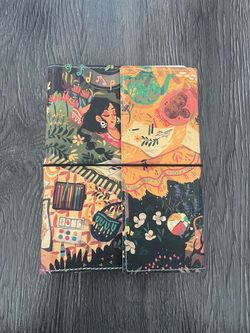 Illustrated Fabric Cover Notebook Journal