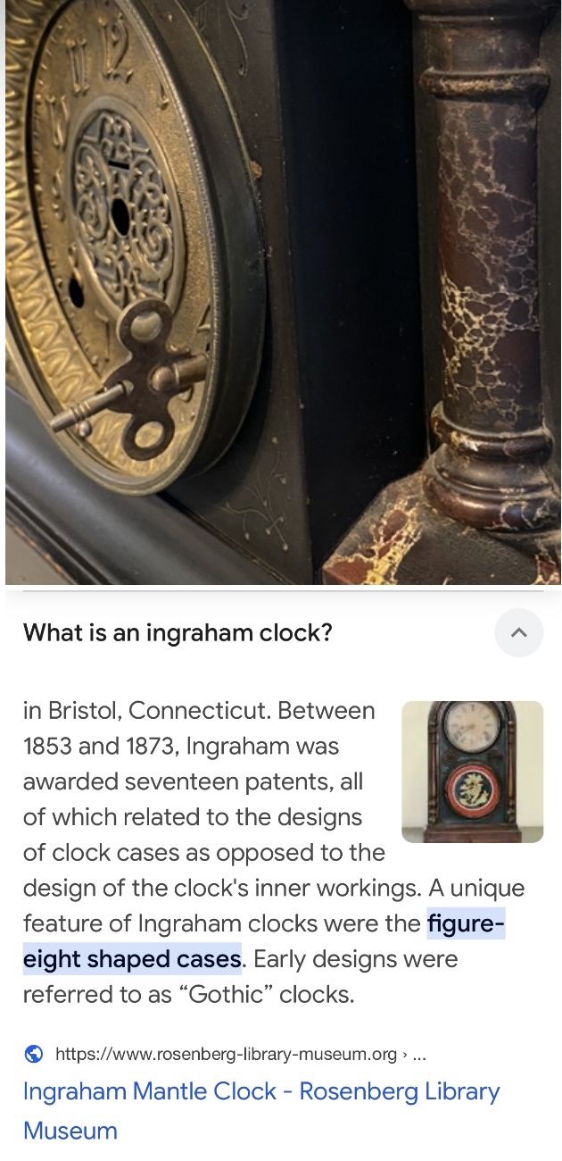 1800 Ingraham Mantle Clock Original Lion Head Accent 8 Day Windup