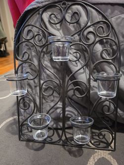 Black Wrought Iron Multi Votive Candle Holder