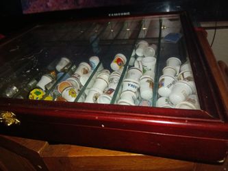 Thimbles, Misc Countries, W/ Mahogany Case