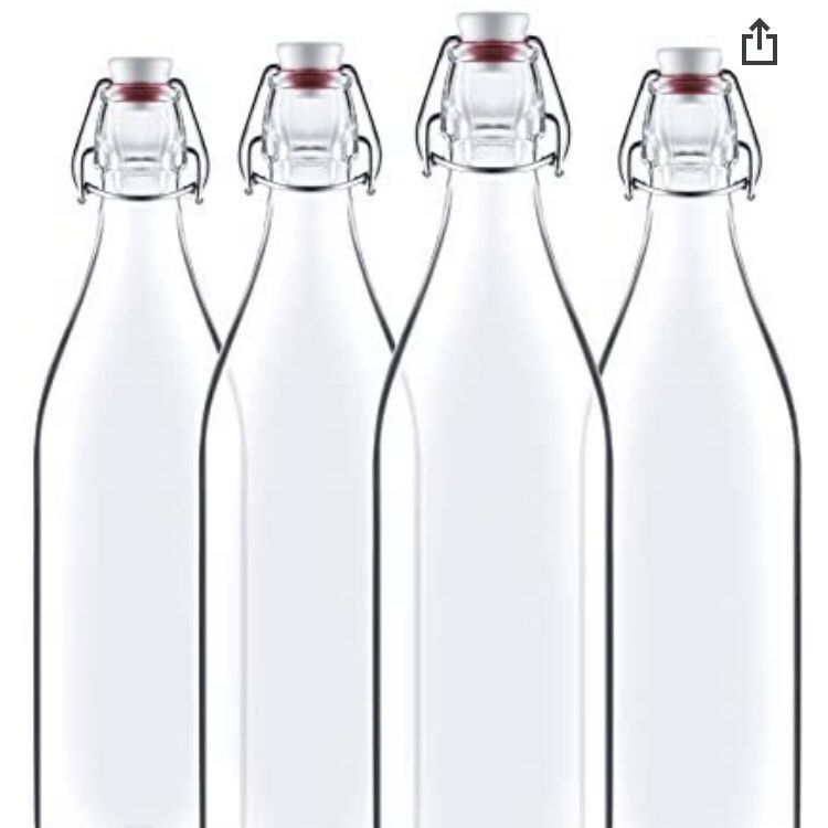 3 Flip Top Glass Bottles