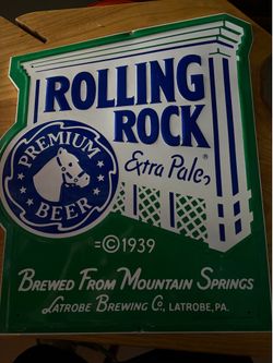Rolling Rock Beer Tin  Sign