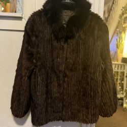 Women’s Brown Mink And Fox Fur Coat