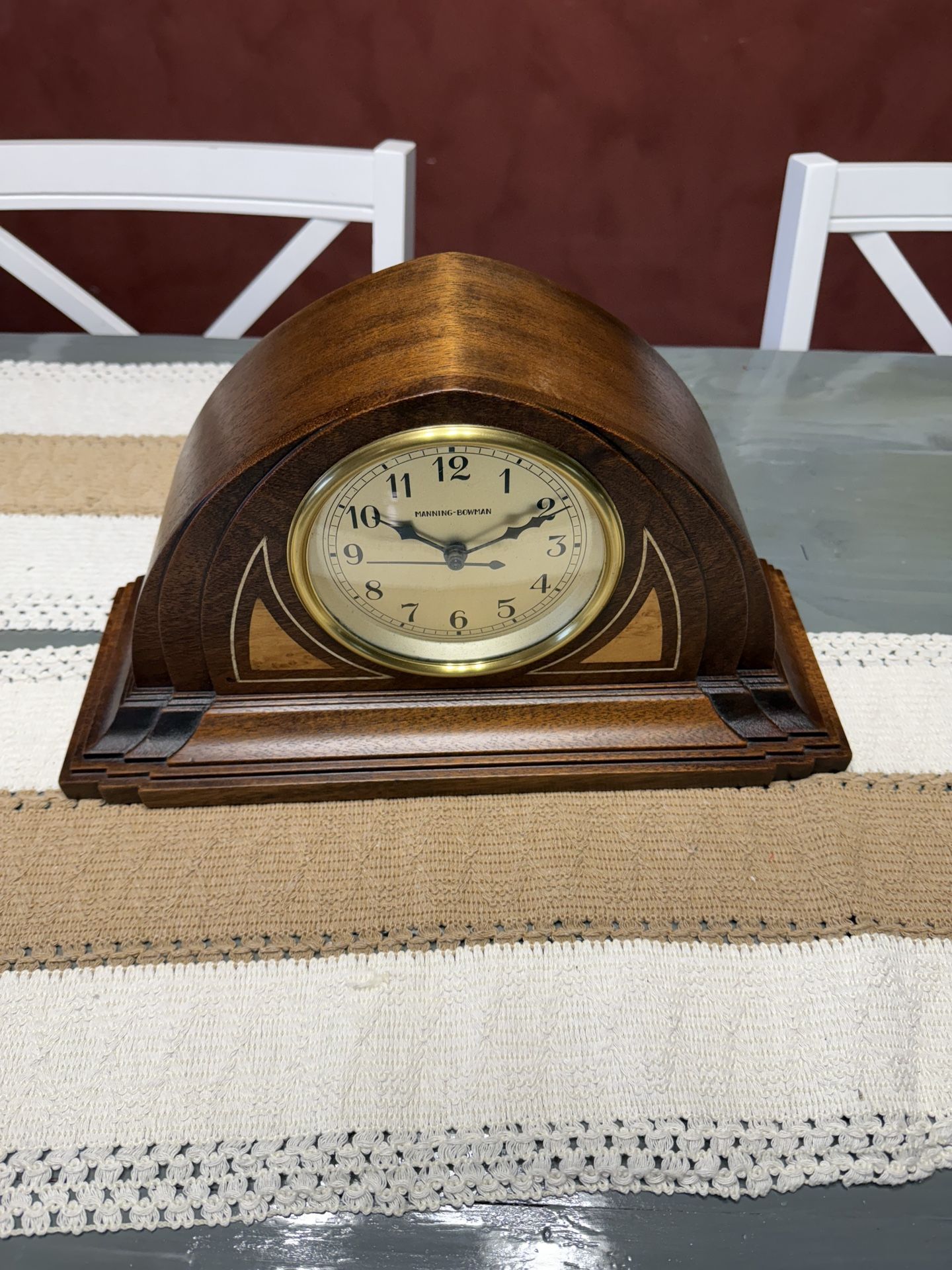 Vintage 1930s Manning-Bowman Electric Mantel Clock - Restored