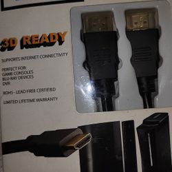 HDMI High Speed with Ethernet, 3 D Ready, Perfect Cable for Gaming, Bl-Ray Devices, DVR, 24K Gold Connectors, 4x viewing Resolution,  Wire 6 Ft. East 