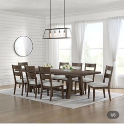 Brinley dining table and 8 chairs