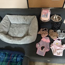 Small Dog Bundle – Bed, Outfits, Diapers & Feeding Set