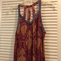 Dress - size EXL - Very pretty colors - Beautiful print and detailing on the top - floor length