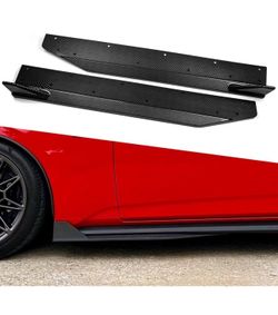 (ABS Carbon) Side Skirt Extension Splitter Lip for Ford Mustang S650 GT Darkhorse Ecoboost 2024 2025 Car Lower Diffuser Side Fender Skirt Body Kit