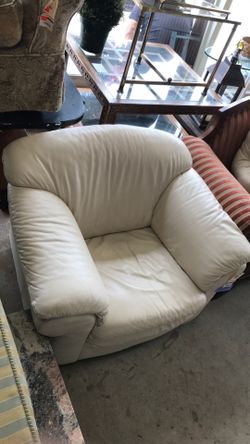 White leather chair