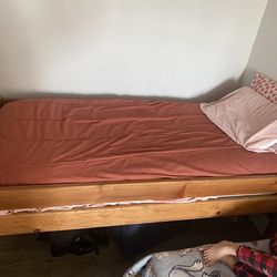 Twin bed and mattress