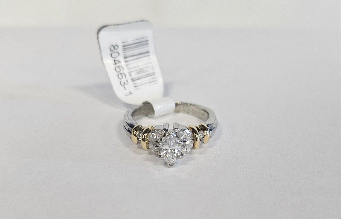 Platinum Ring with 18K Yellow Gold Accents Diamond Ring Size 5.5 804663-1