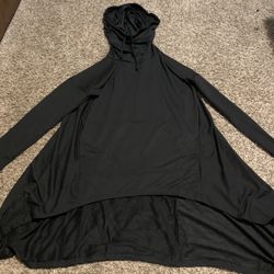 Women's Hem Long Sleeve Loose Fit Hoodie Sweatshirt Dress Black Plus Size Large