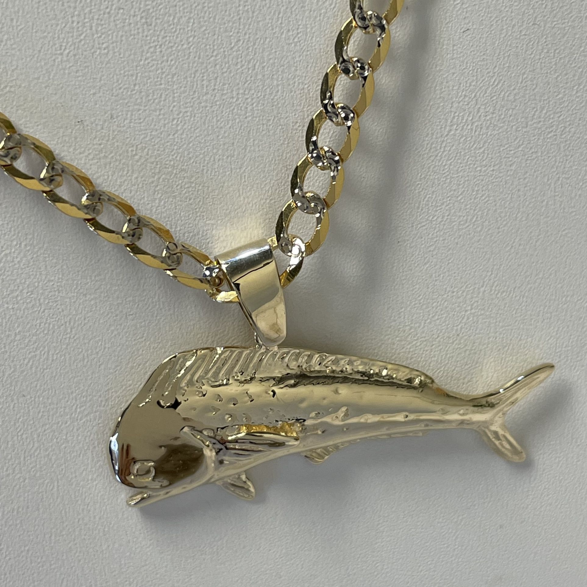 14k Gold Mahi Fish Pendant