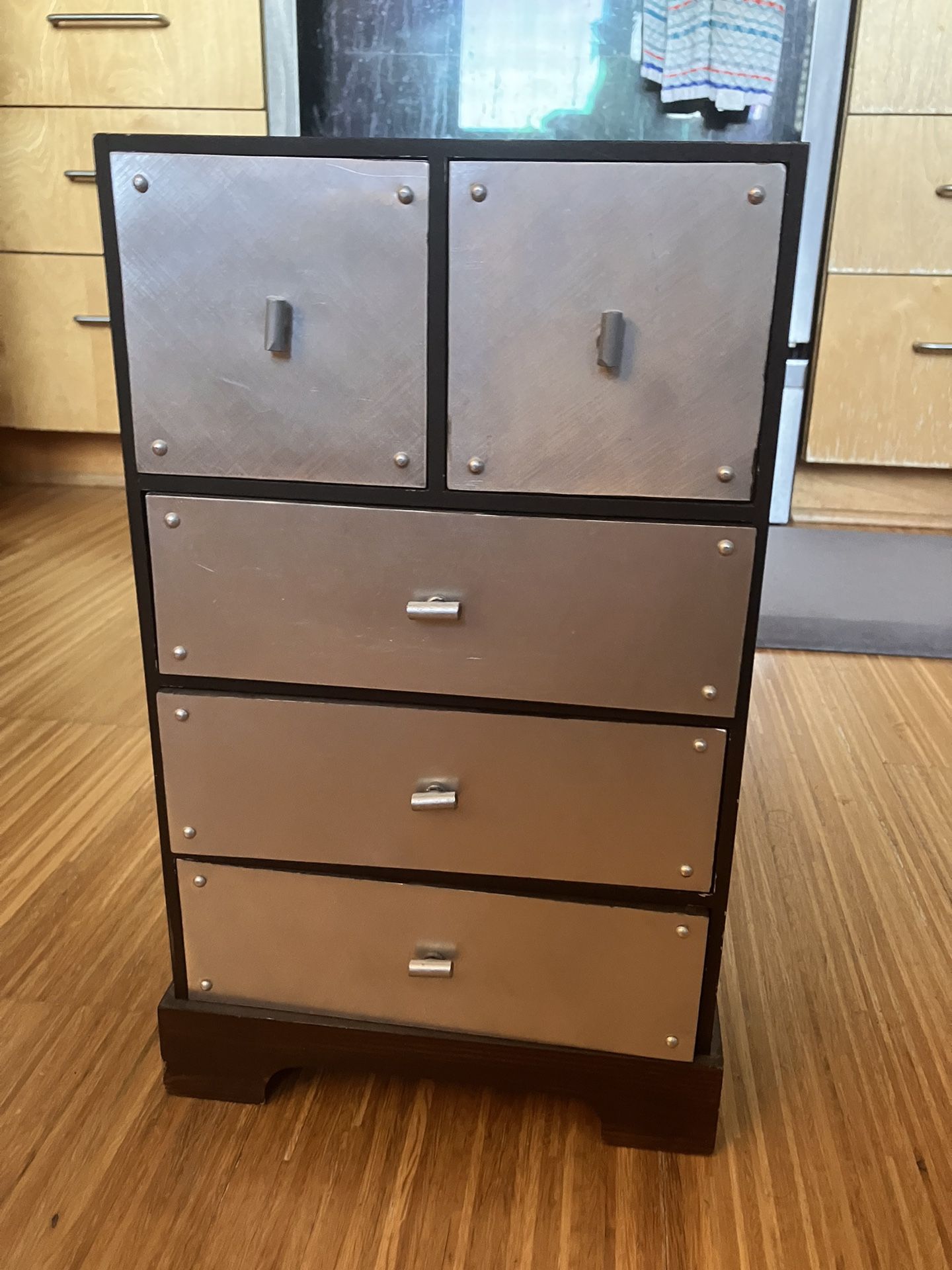 Artsy Tabletop Cabinet with Drawers for Jewelry, Trinkets,, Apothecary, Desk Supplies, Crafts