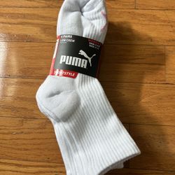 NWT Puma women cushioned Low Crew Socks 6 Pairs