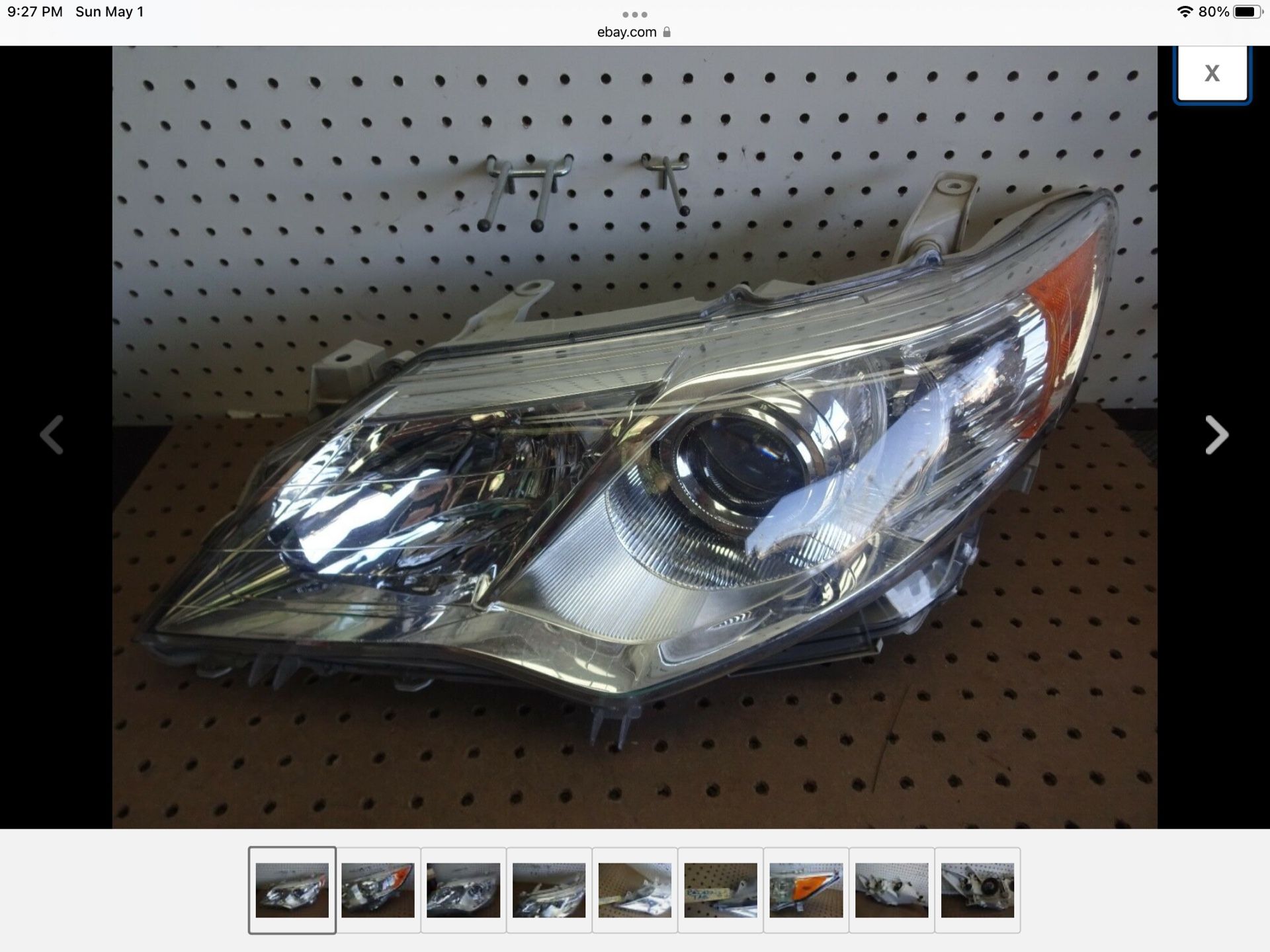 1 broken tab 2012-2014 Toyota Camry Base Left driver headlight OEM 2013