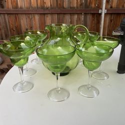Set Of Margarita Drink Jar And Cups 