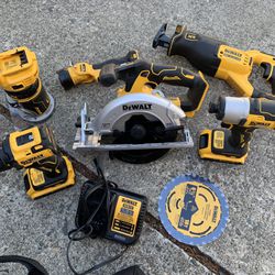 Dewalt Brushless 6pc Set With 2-2ah Batteries And Charger In Bag