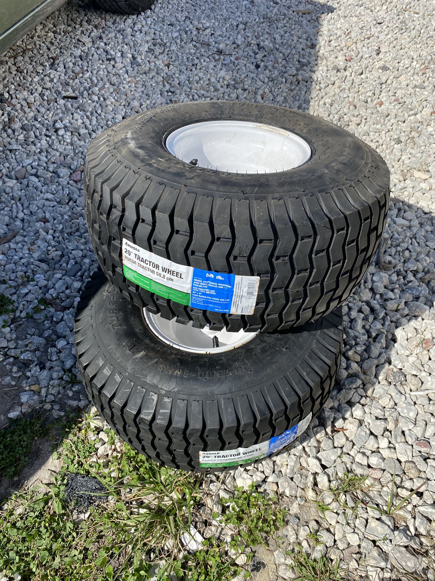 2- 20x8x8 Tractor Lawn Mower Tires