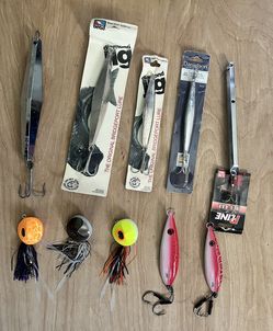 10 Saltwater fishing Lures, Diamond, Flatfall, Octopus jigs For Rockfish, Lingcod, Yellowtail, New