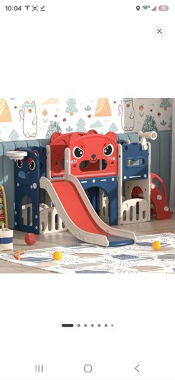 Red/ Blue 9 in 1 kids indoor outdoor climber play set