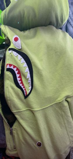 neon bape half zip pullover