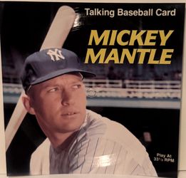 This item is a collectible 1989 CMC Mickey Mantle Talking Baseball Card.