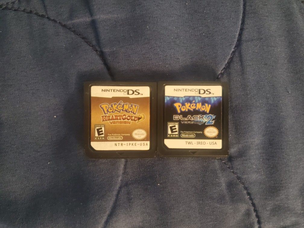 Pokemon HeartGold And Pokemon Black 2 Video Game Cartridge Nintendo DS