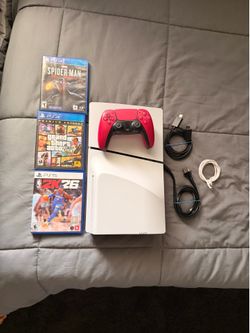 Ps5, and controller and 3 games.  Miles morales game $10