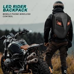 19-Inch LED Waterproof Motorcycle Backpack, Laptop Bag, Helmet Bag, LED Hard Shell, Custom Screen, Cycling/Camping