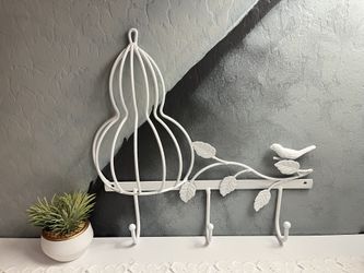 Cute White Metal Bird Cage Display Hooks