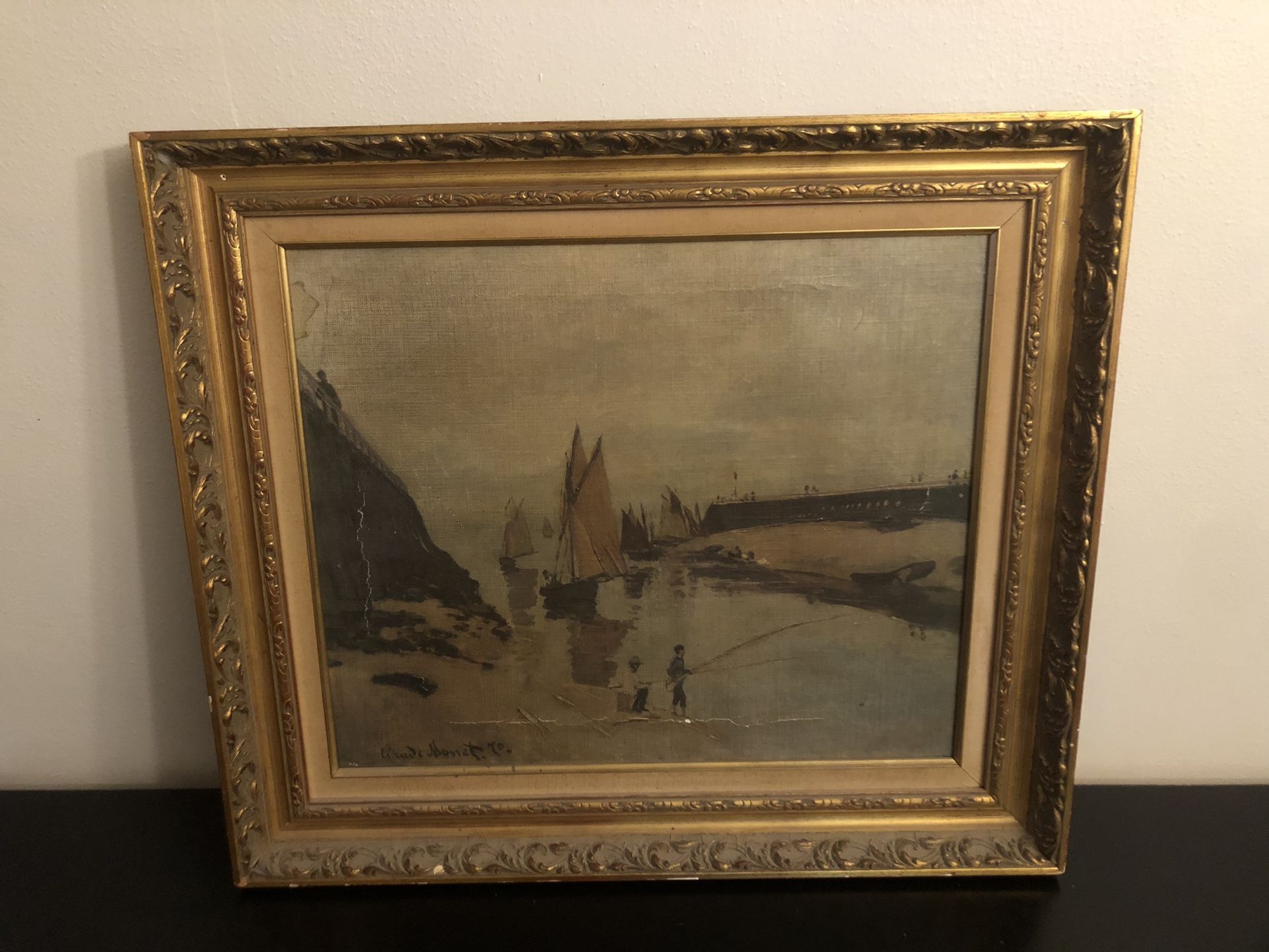  After Claude Monet, Seascape, Oil on canvas, signed Claude Monet 70,framed