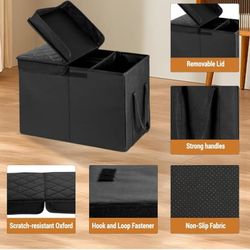 Car Seat Extender for Large Dogs, Back Seat Extender for Dogs up to 120 LBS Large Dog Extender with Storage Car Organizer Gap Filler for Front or Back