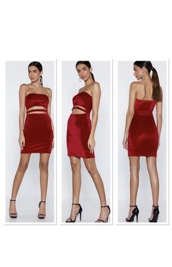 NEW RED VELVET NASTYGAL STRAPLESS DRESS SIZE 8