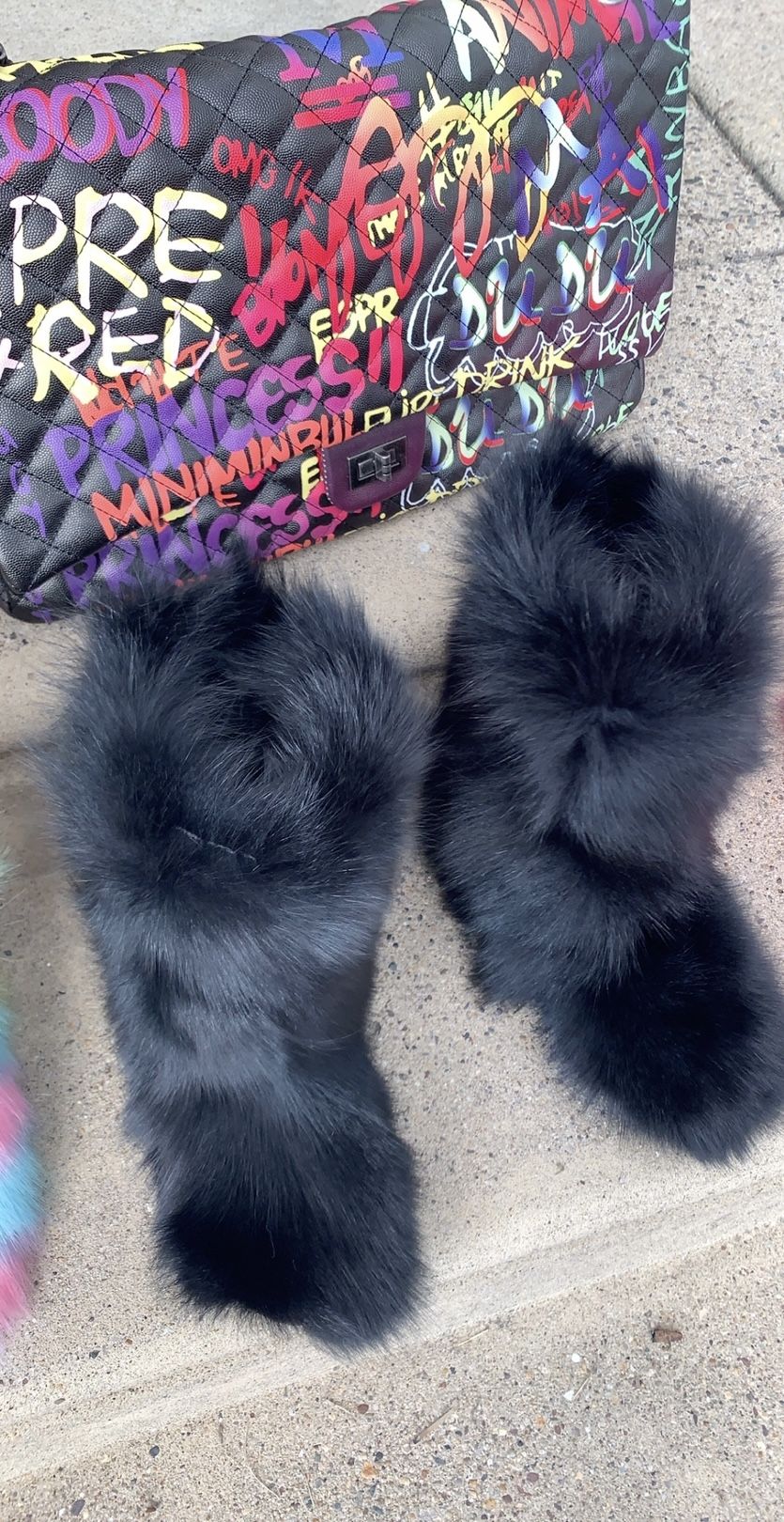 Black Foxy Boots Sizes 6.6,7 (message True Size To Order) 