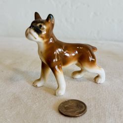 Vintage bone china boxer miniature figurine