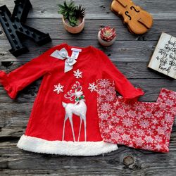 Bonnie Jean Holiday Reindeer Dress